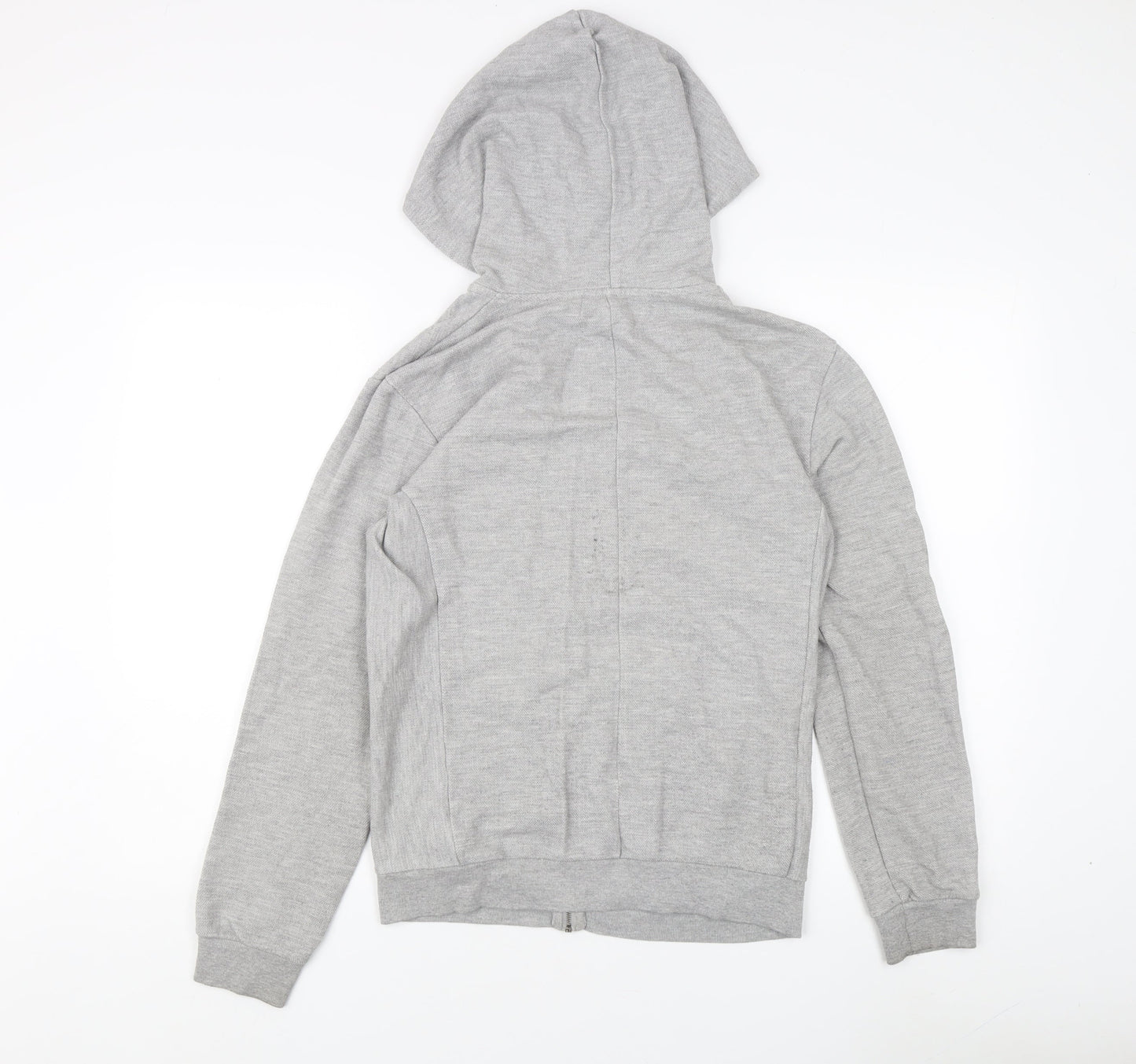 Zara Unisex Grey Full Zip Hoodie, Size S, Casual Essential