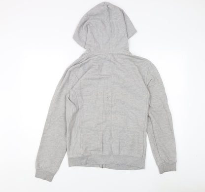 Zara Unisex Grey Full Zip Hoodie, Size S, Casual Essential