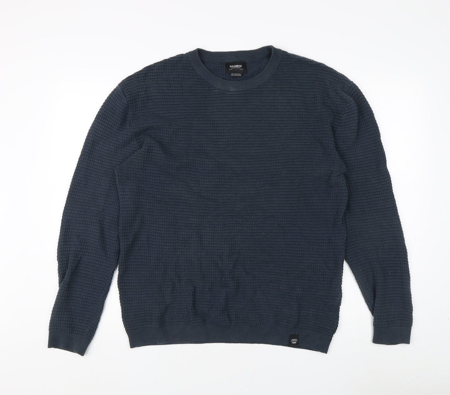 Mens UK Size L Pull&Bear Blue Pullover Sweatshirt