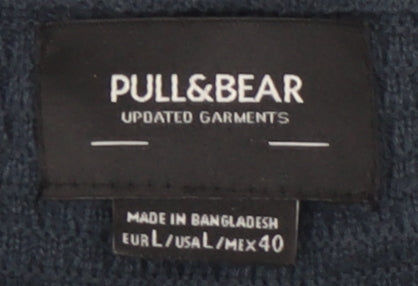 Mens UK Size L Pull&Bear Blue Pullover Sweatshirt