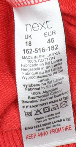 Womens UK Size 18 NEXT Red Pullover Sweatshirt