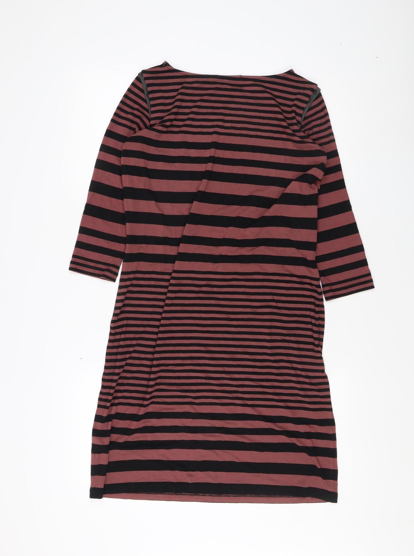Autograph Women's Black Cotton Striped Dress Size 14