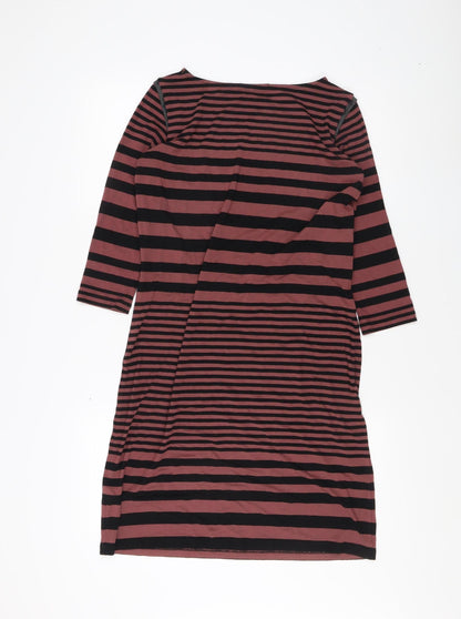 Autograph Women's Black Cotton Striped Dress Size 14