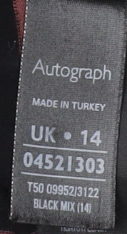 Autograph Women's Black Cotton Striped Dress Size 14