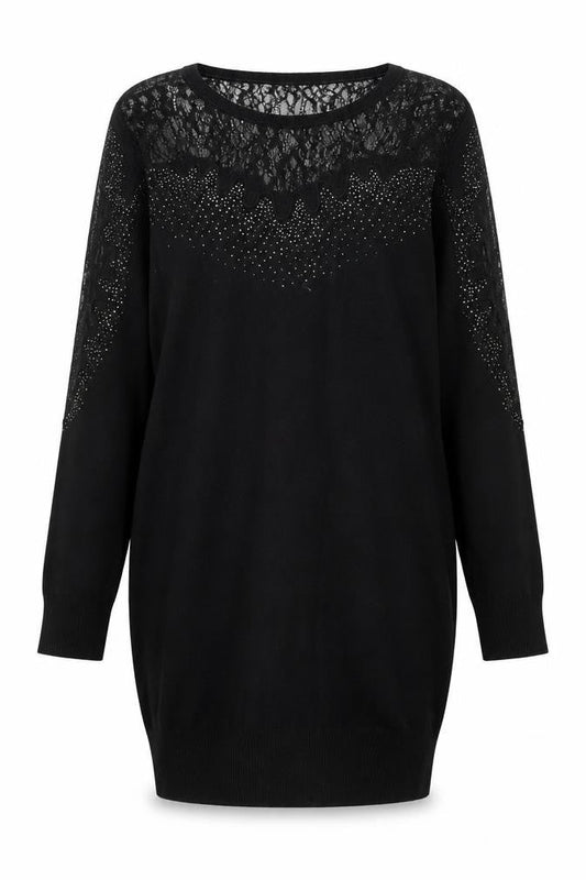 Womens UK Size M Wild Flower Black Pullover Jumper