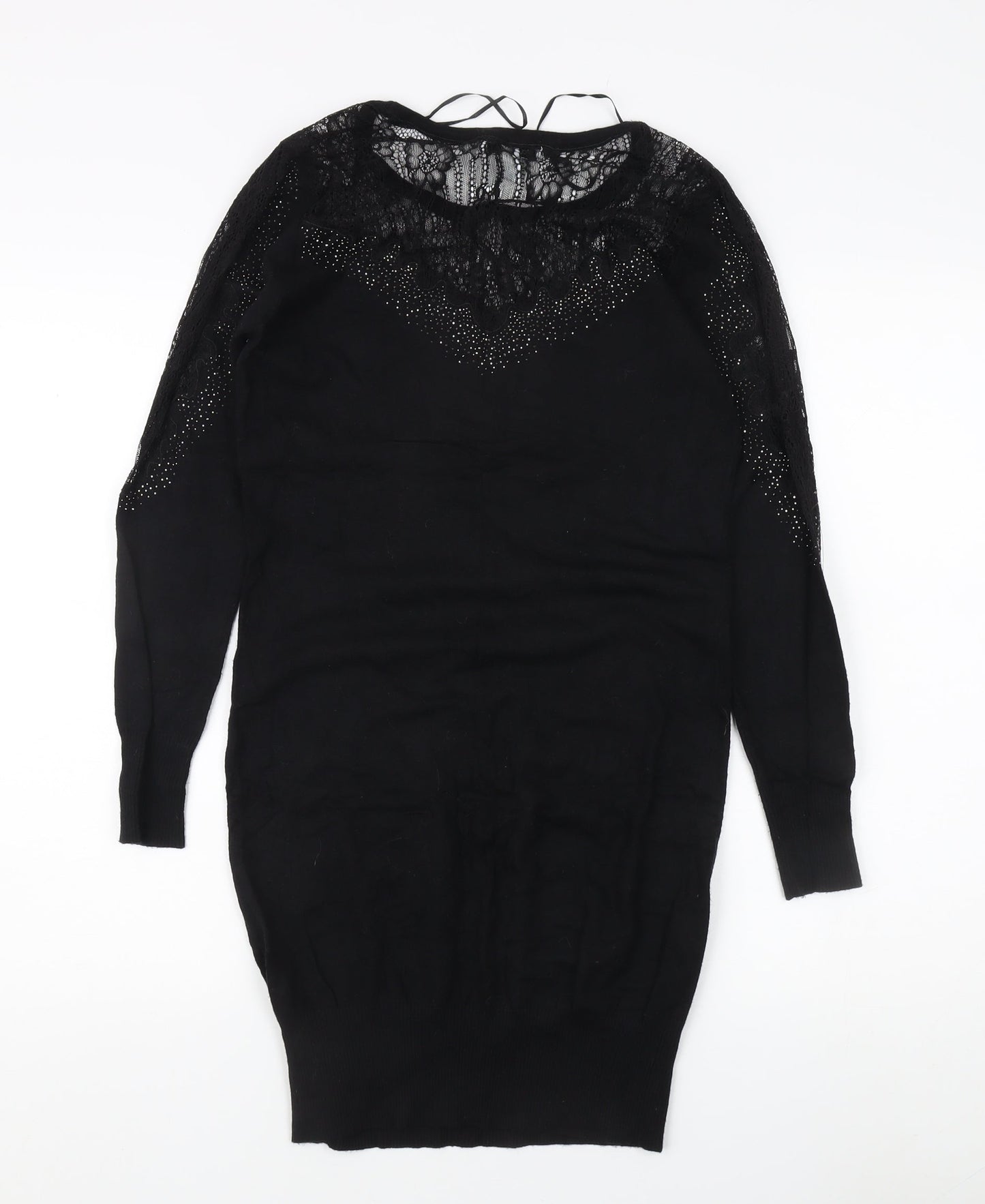 Womens UK Size M Wild Flower Black Pullover Jumper