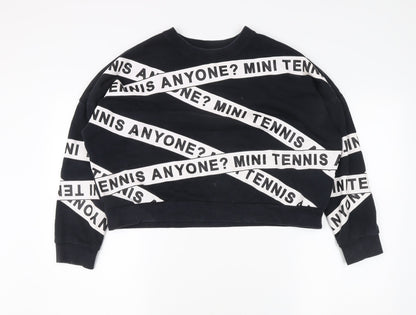 Mini Cream Women's Black Pullover Sweatshirt M