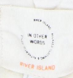 Mens UK Size M River Island Ivory Pullover Hoodie