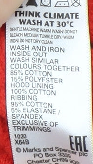 Marks and Spencer Girls Red Full Zip Hoodie 12-13 Years