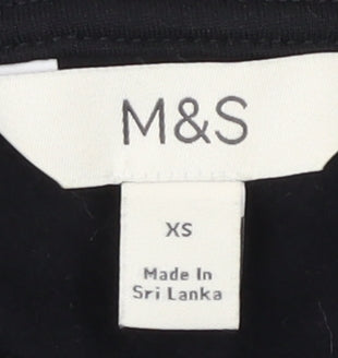 Womens UK Size XS Marks and Spencer Black Basic T-Shirt