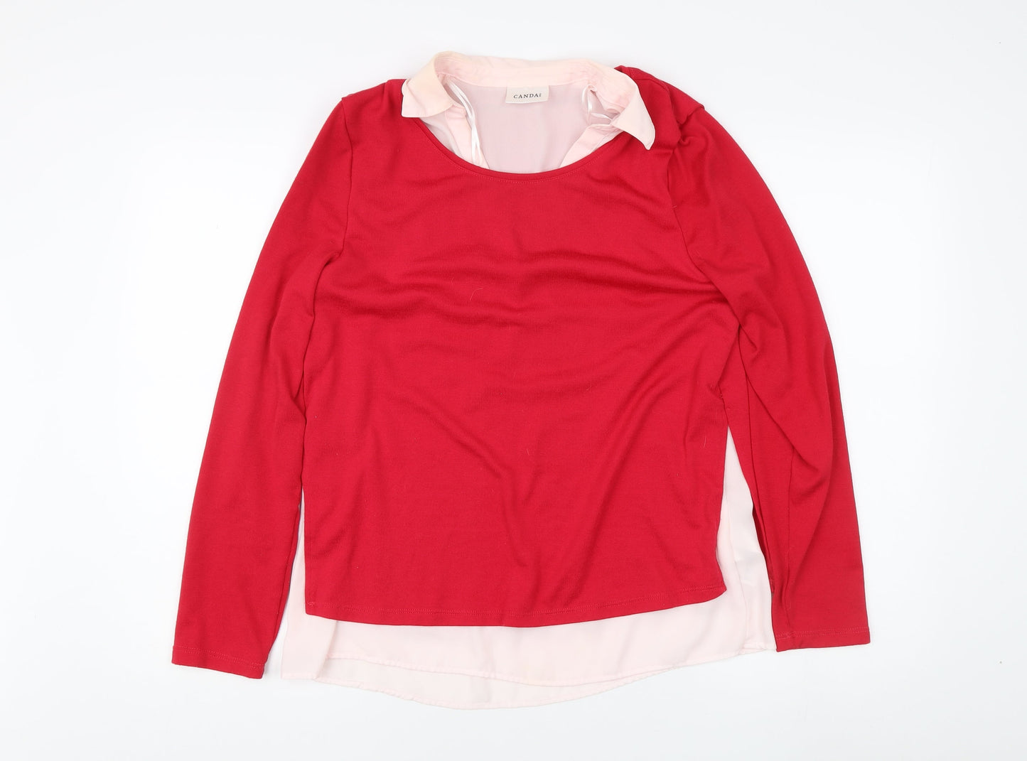 Womens UK Size 10 Canda Red Pullover Jumper