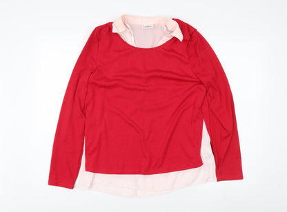 Womens UK Size 10 Canda Red Pullover Jumper