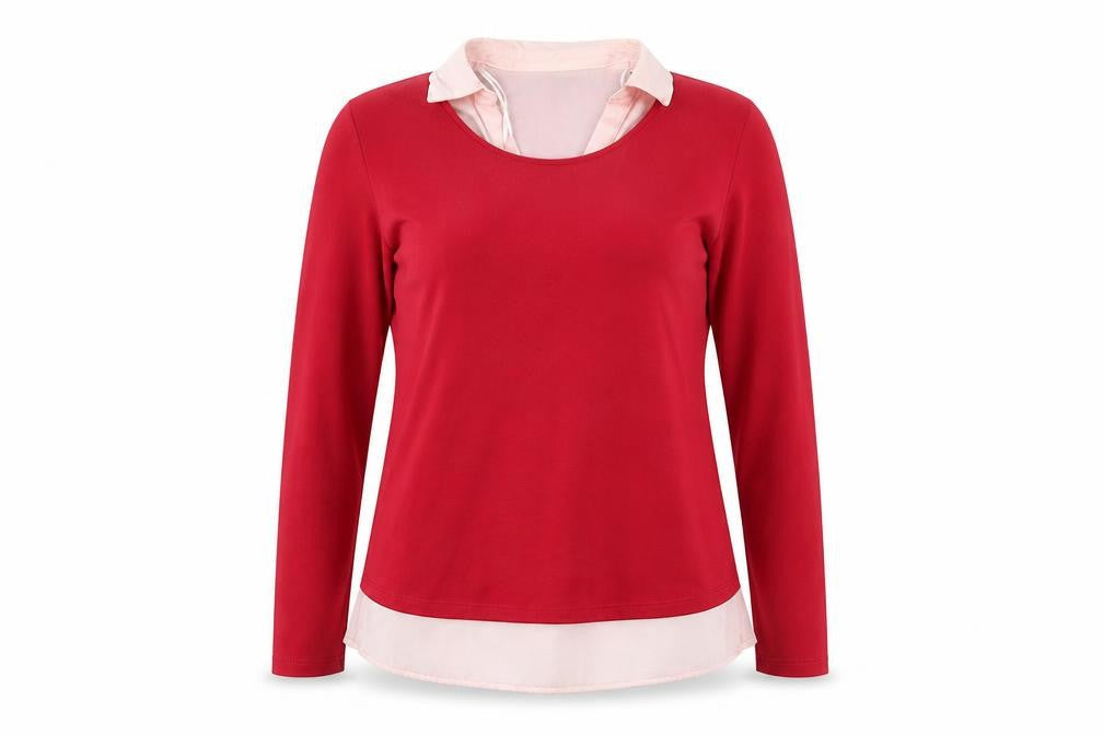 Womens UK Size 10 Canda Red Pullover Jumper