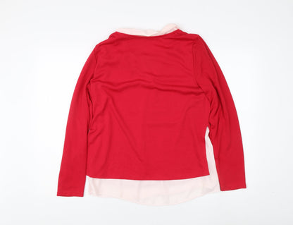 Womens UK Size 10 Canda Red Pullover Jumper