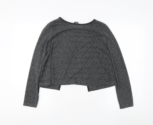 Miss Selfridge Grey Cropped Top, UK 6, Women's Long Sleeve