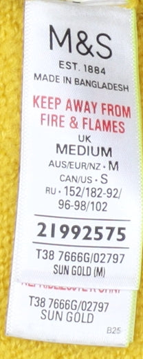 Womens UK Size M Marks and Spencer Yellow Pullover Jumper