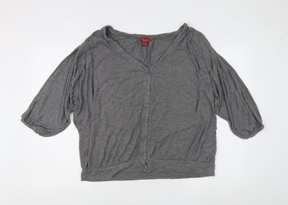 Womens UK Size 18 Monsoon Grey Basic Button-Up