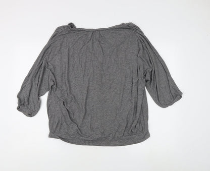 Womens UK Size 18 Monsoon Grey Basic Button-Up