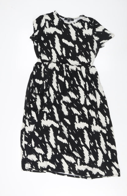 Simply Be Women's Black Animal Print Dress Size 10