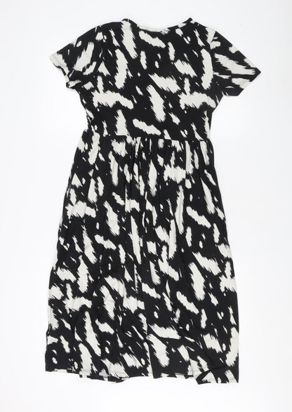 Simply Be Women's Black Animal Print Dress Size 10