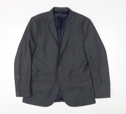 Mens UK Size 42 Topman Regular Grey Suit Jacket