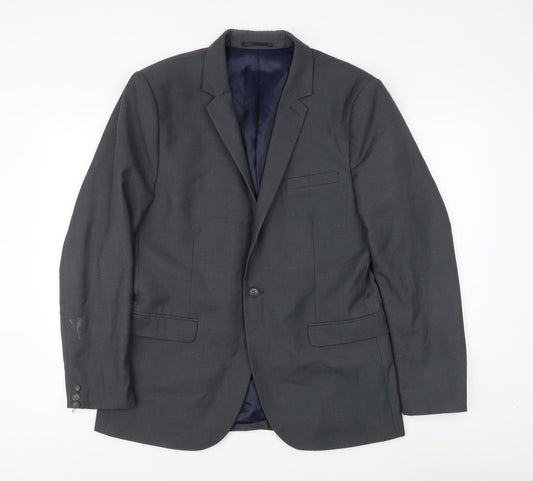 Mens UK Size 42 Topman Regular Grey Suit Jacket