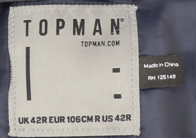 Mens UK Size 42 Topman Regular Grey Suit Jacket