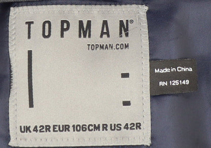 Mens UK Size 42 Topman Regular Grey Suit Jacket