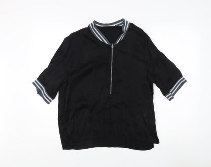 Yaya Women Black Blouse, Size 14, Relaxed Casual