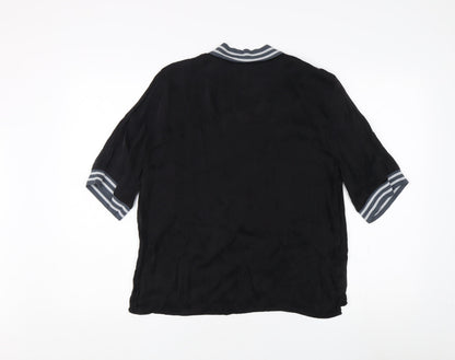 Yaya Women Black Blouse, Size 14, Relaxed Casual