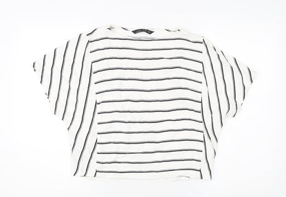 Zara Women's White Striped Blouse XS Relaxed Fit