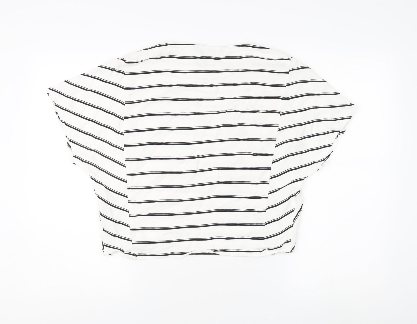 Zara Women's White Striped Blouse XS Relaxed Fit