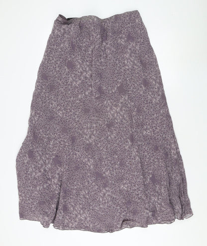 Country Casuals Women’s Purple Floral Midi Skirt Size L