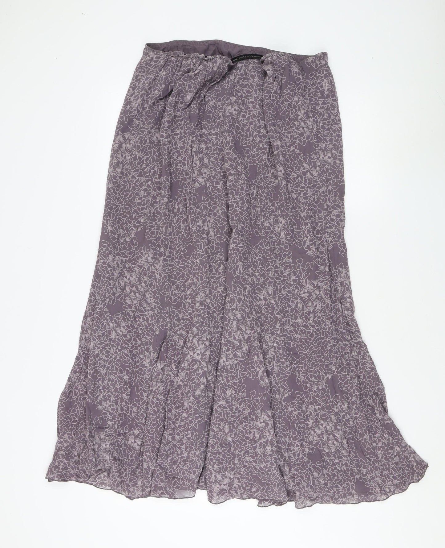 Country Casuals Women’s Purple Floral Midi Skirt Size L