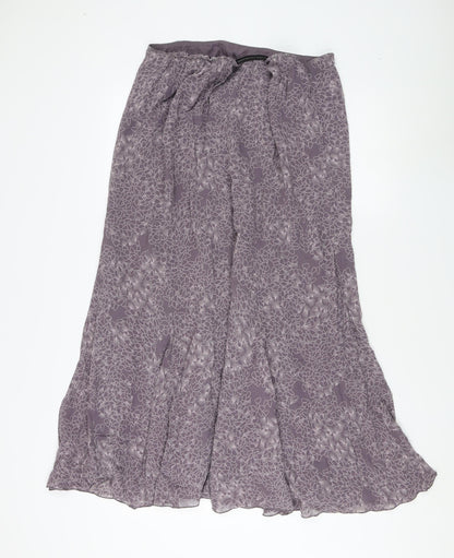 Country Casuals Women’s Purple Floral Midi Skirt Size L
