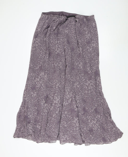 Country Casuals Women’s Purple Floral Midi Skirt Size L