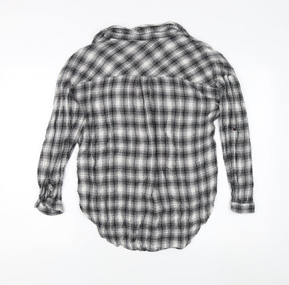 New Look Women's Black Plaid Button-Up Shirt Size 10