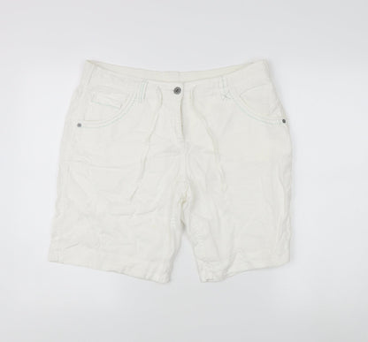 Marks and Spencer Women’s White Linen Shorts Size 14