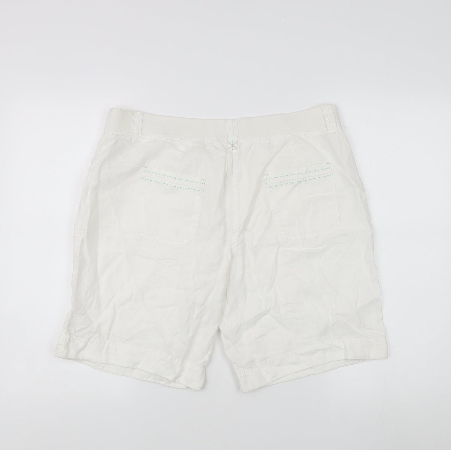 Marks and Spencer Women’s White Linen Shorts Size 14