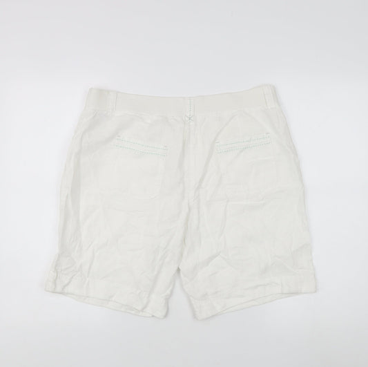 Marks and Spencer Women’s White Linen Shorts Size 14