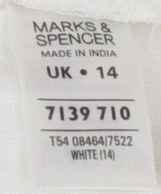 Marks and Spencer Women’s White Linen Shorts Size 14