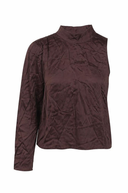 Zara Women's Brown High Neck Blouse - Size S