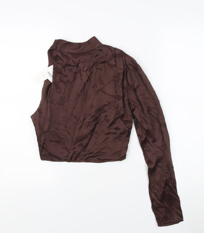 Zara Women's Brown High Neck Blouse - Size S