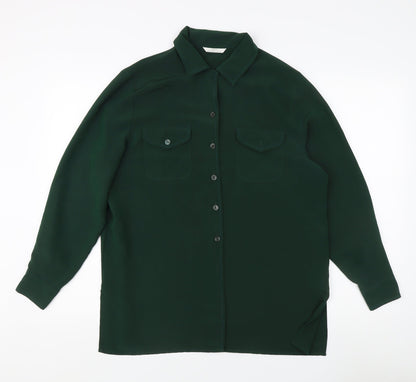 Womens UK Size 14 Marks and Spencer Green Basic Button-Up