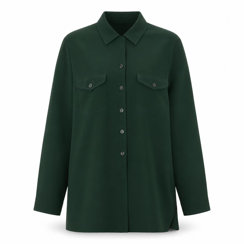 Womens UK Size 14 Marks and Spencer Green Basic Button-Up