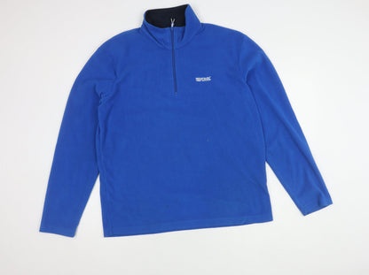 Mens UK Size L Regatta Blue 1/4 Zip Sweatshirt