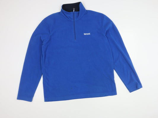 Mens UK Size L Regatta Blue 1/4 Zip Sweatshirt