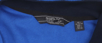 Mens UK Size L Regatta Blue 1/4 Zip Sweatshirt