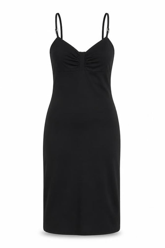 Front view of Long Tall Sally Women's Black Slip Dress, size 12