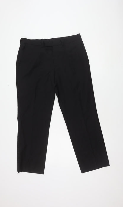 Moss 1851 Men's Black Dress Pants 32 Regular Fit
